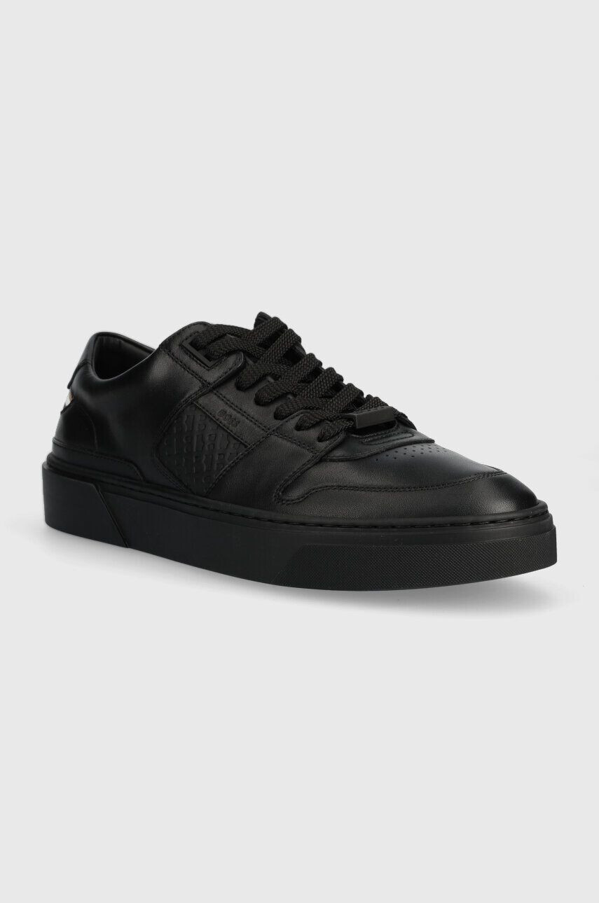 Boss Kožené sneakers boty Gary černá barva 50498064 - Pepit.cz