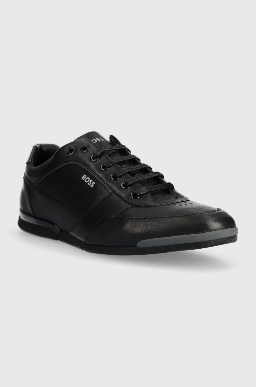 Boss Kožené sneakers boty Saturn černá barva 50485624 - Pepit.cz