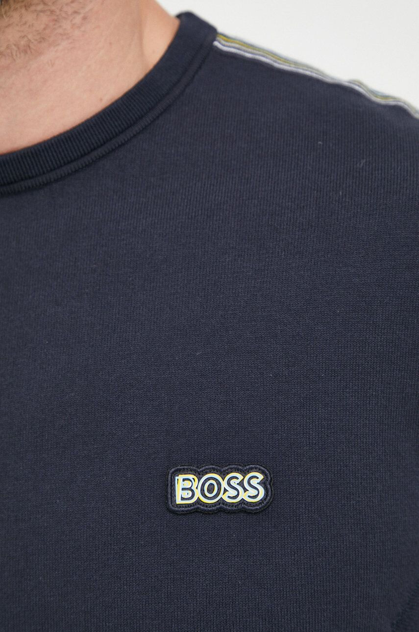 Boss Green Mikina BOSS Boss Athleisure pánská tmavomodrá barva s aplikací - Pepit.cz