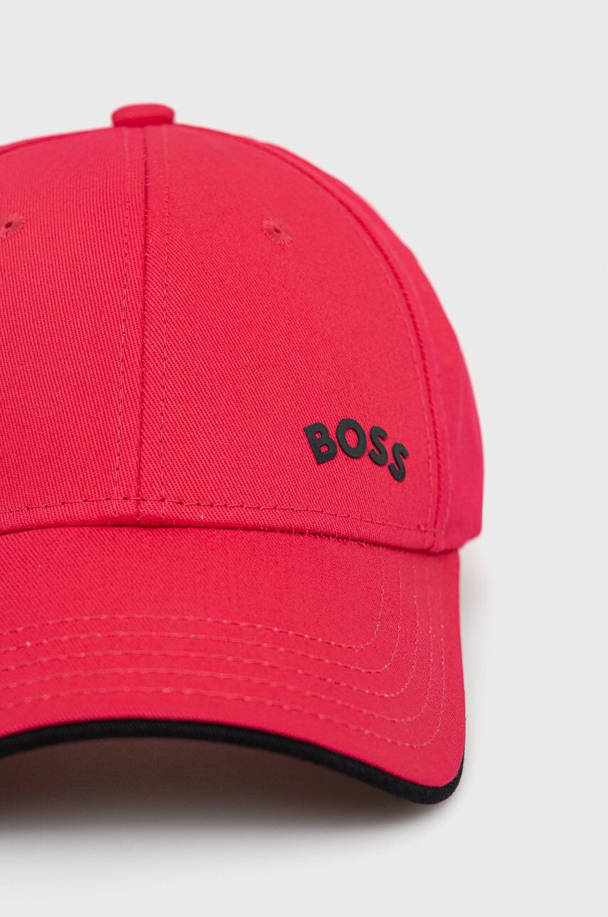 Boss Green Bavlněná čepice BOSS Boss Athleisure růžová barva hladká - Pepit.cz