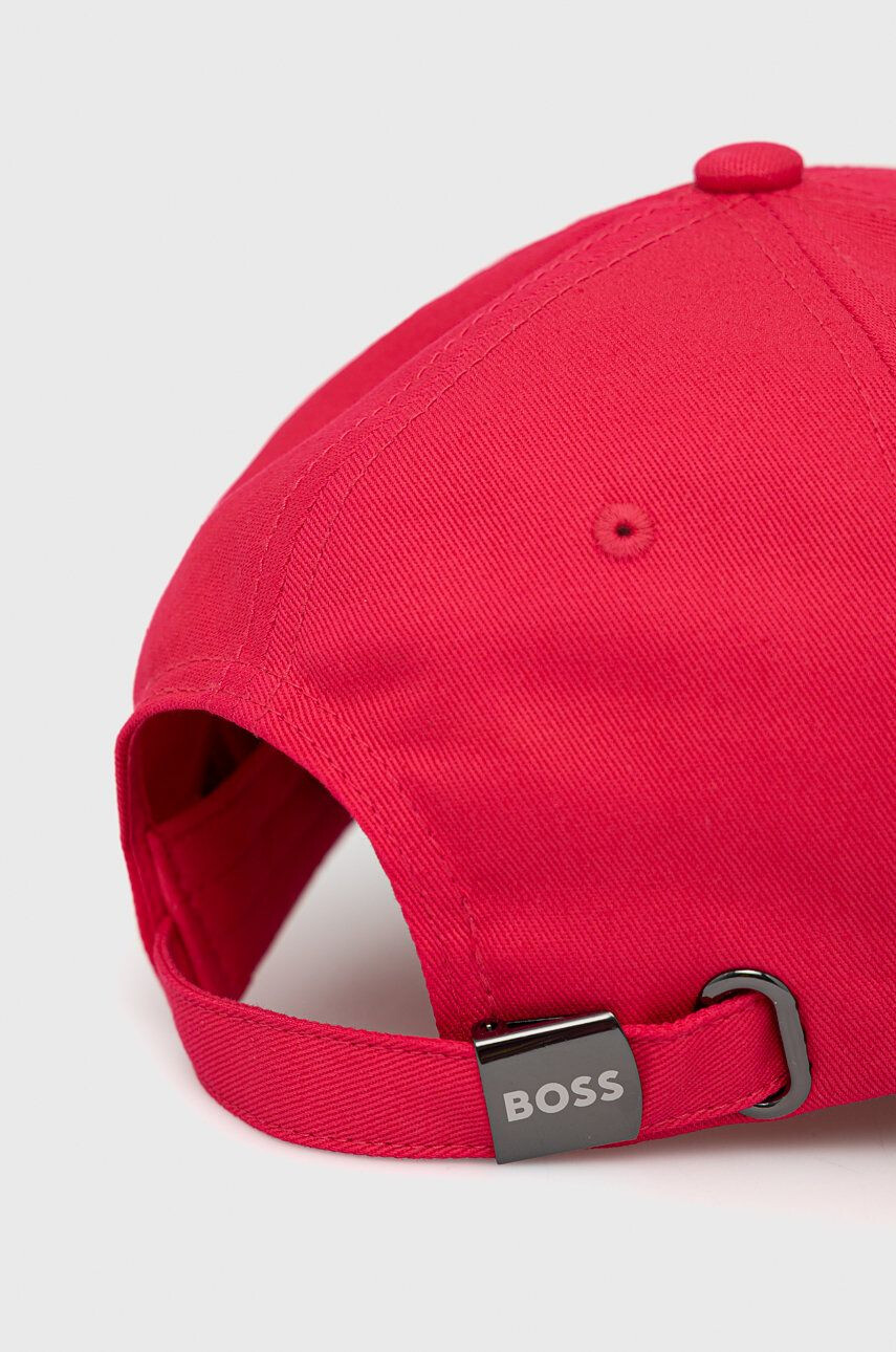 Boss Green Bavlněná čepice BOSS Boss Athleisure růžová barva hladká - Pepit.cz