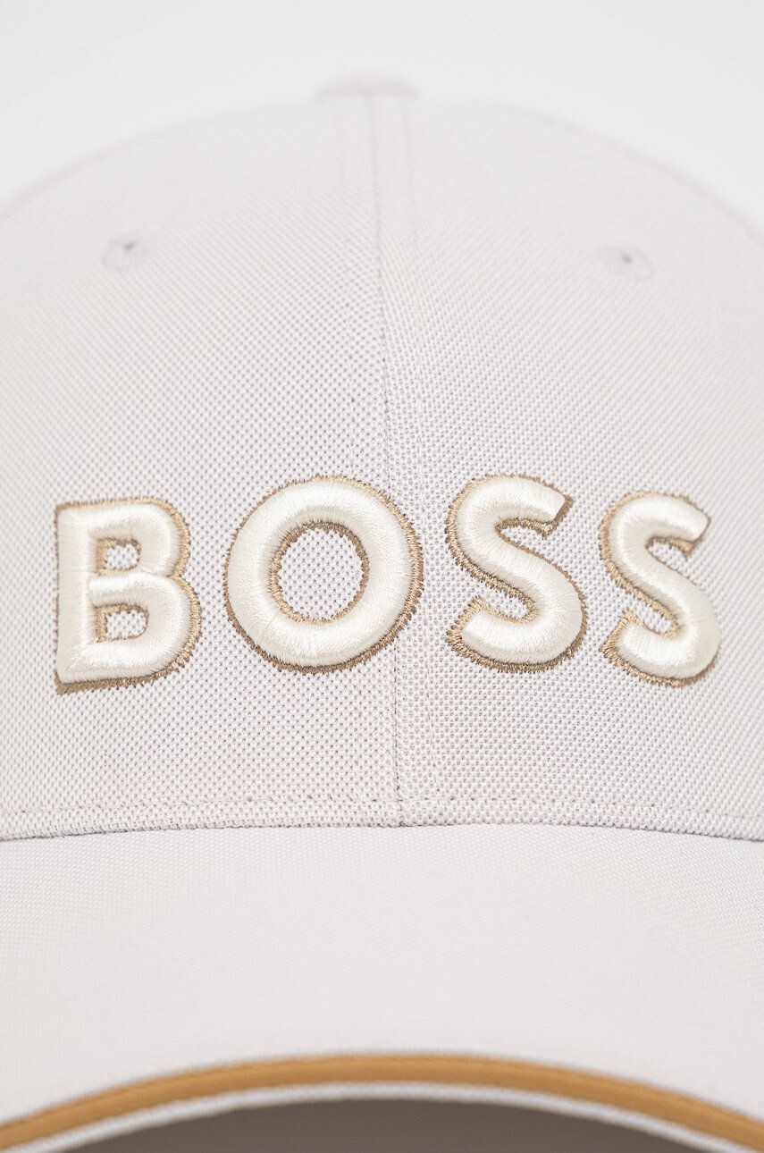 Boss Green Čepice BOSS Boss Athleisure béžová barva s aplikací - Pepit.cz