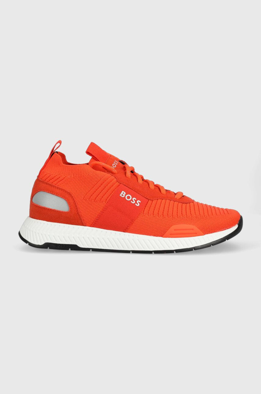 Boss Sneakers boty Titanium červená barva 50470596 - Pepit.cz