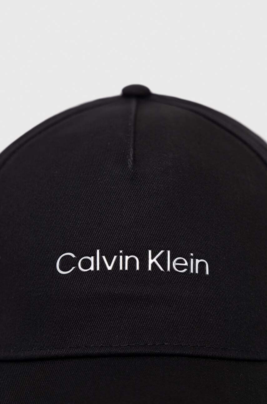 Calvin Klein Bavlněná baseballová čepice černá barva - Pepit.cz