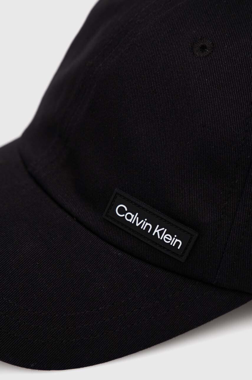 Calvin Klein Bavlněná baseballová čepice černá barva - Pepit.cz