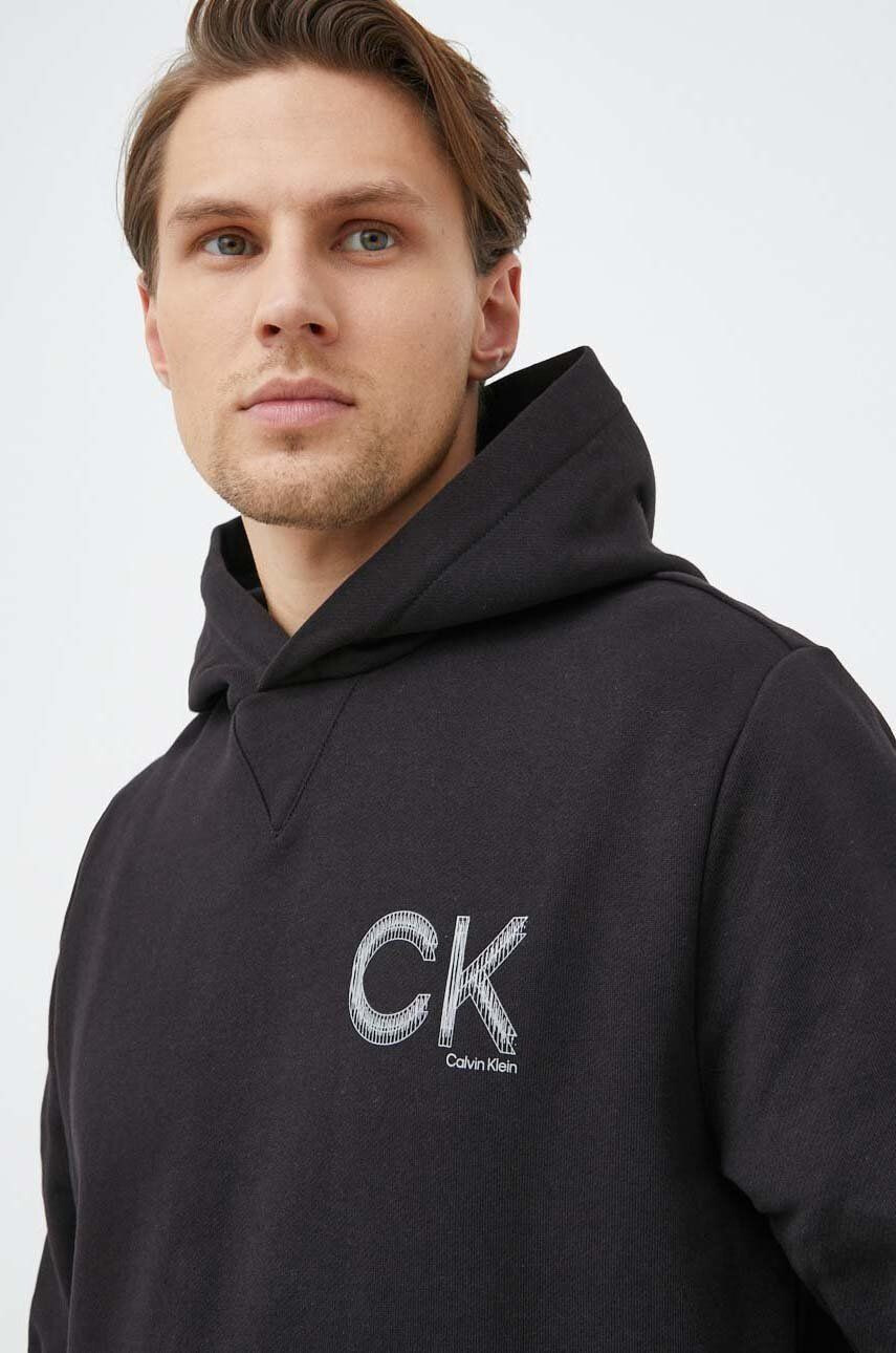 Calvin Klein Bavlněná mikina pánská bílá barva s potiskem - Pepit.cz