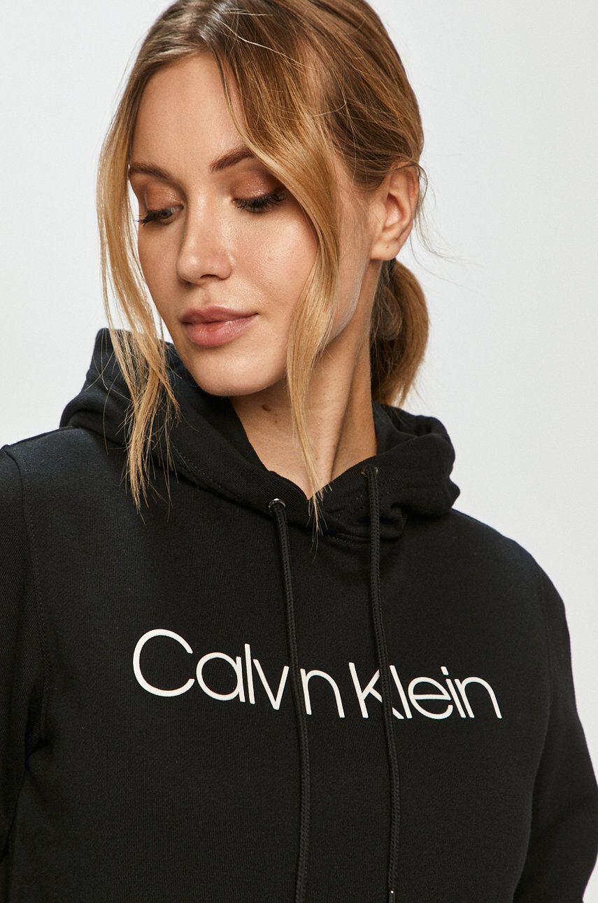 Calvin Klein Mikina dámská černá barva s potiskem - Pepit.cz