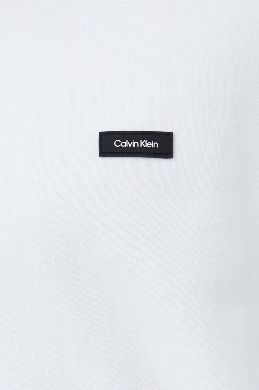 Calvin Klein Bavlněná mikina pánská bílá barva s kapucí hladká - Pepit.cz