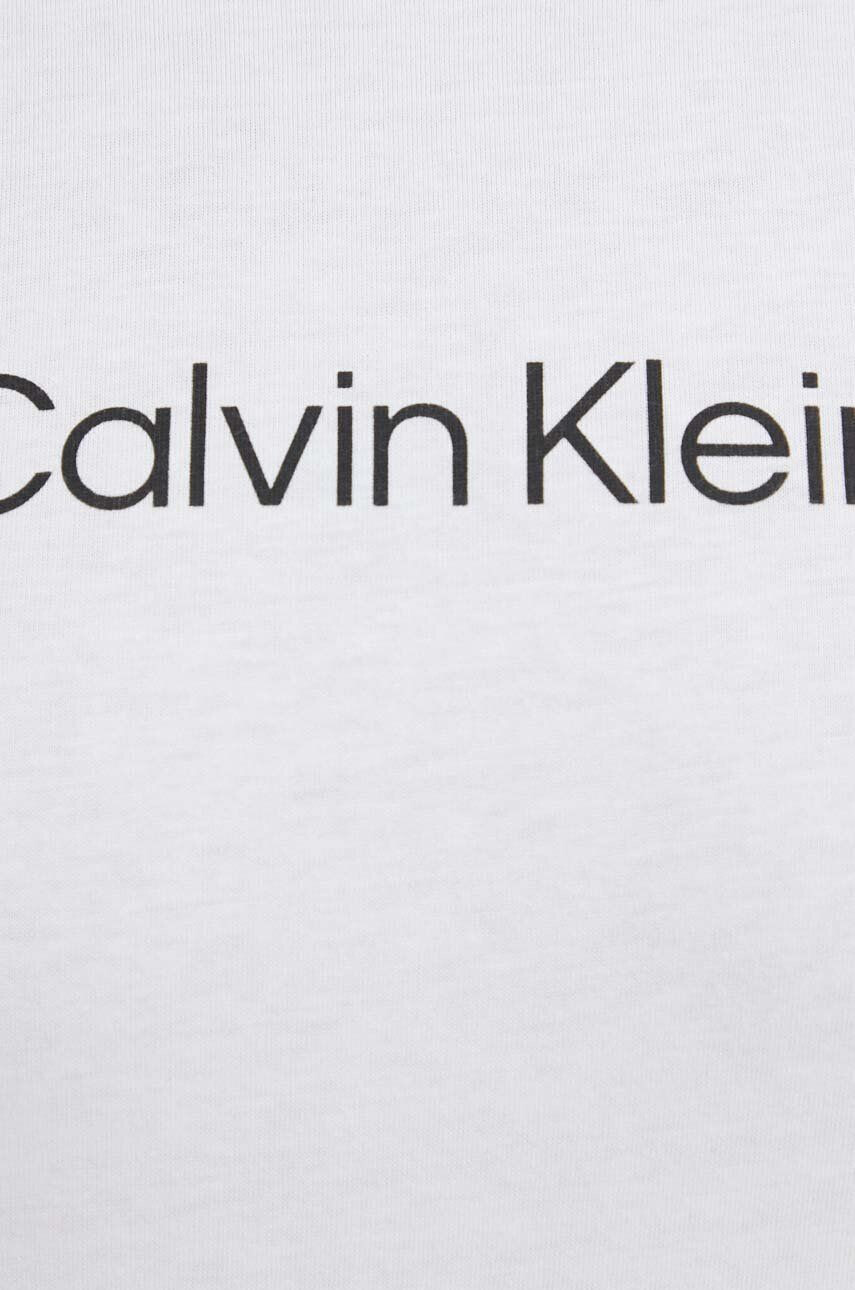 Calvin Klein Bavlněné plážové tričko bílá barva s potiskem - Pepit.cz