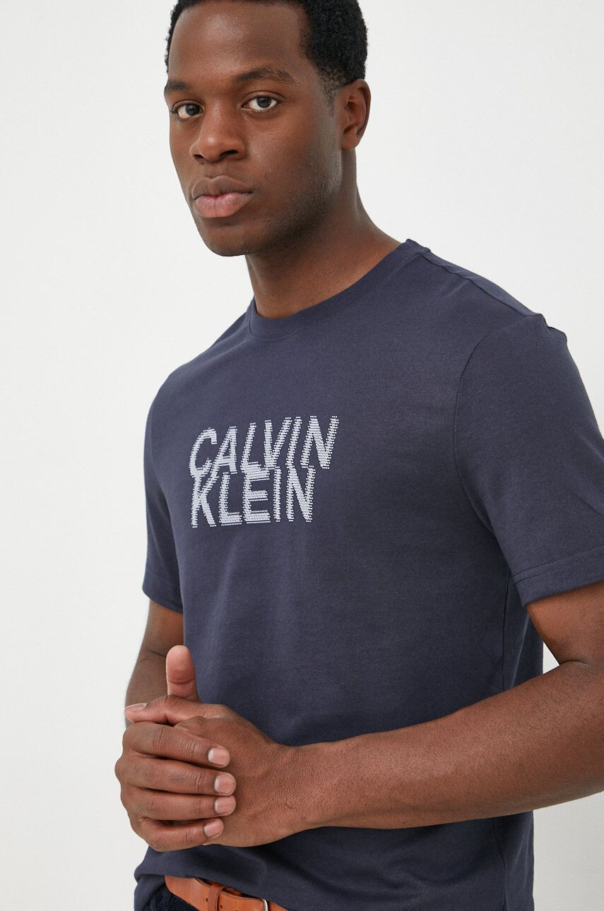 Calvin Klein Bavlněné tričko bílá barva s potiskem - Pepit.cz