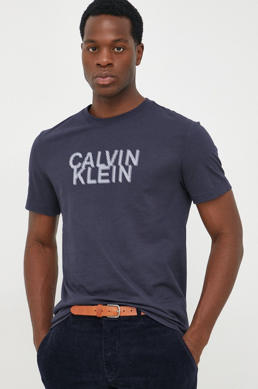 Calvin Klein Bavlněné tričko bílá barva s potiskem - Pepit.cz