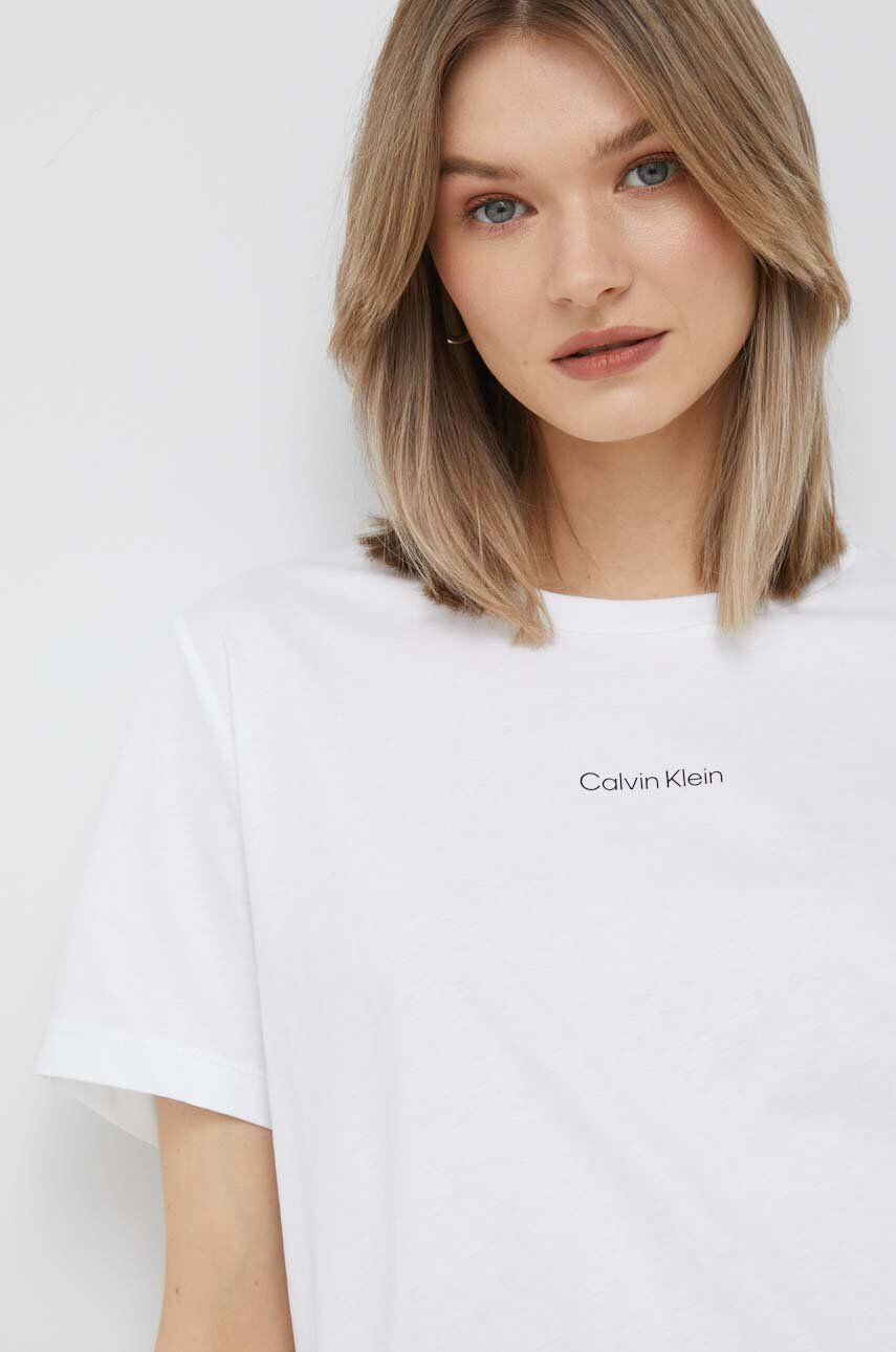 Calvin Klein Bavlněné tričko bílá barva - Pepit.cz