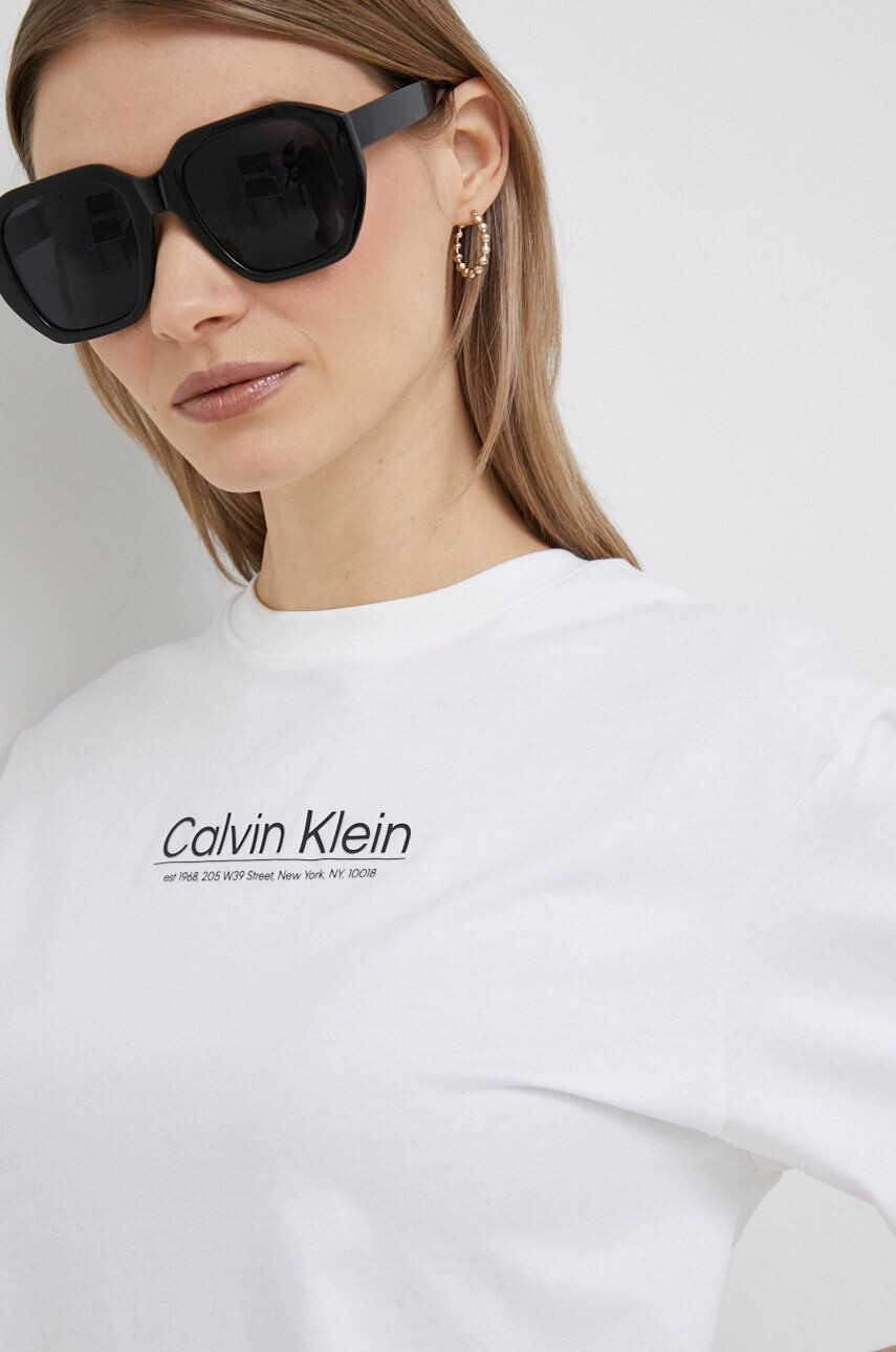 Calvin Klein Bavlněné tričko bílá barva - Pepit.cz