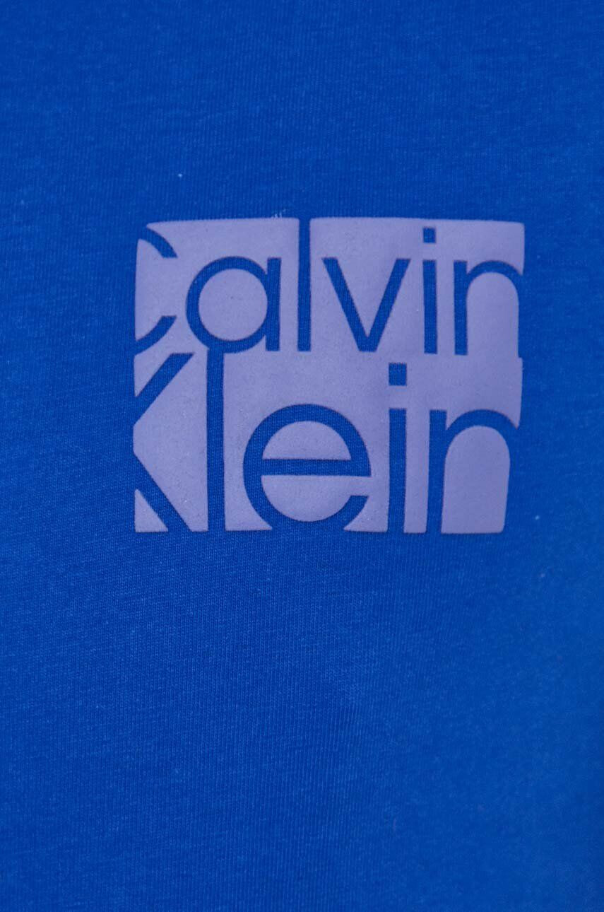 Calvin Klein Bavlněné tričko tmavomodrá barva s potiskem - Pepit.cz