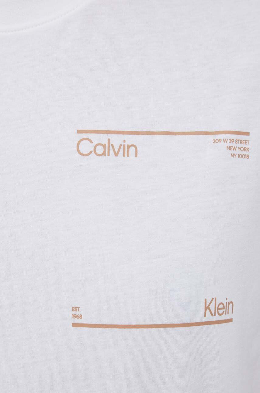 Calvin Klein Bavlněné tričko béžová barva - Pepit.cz