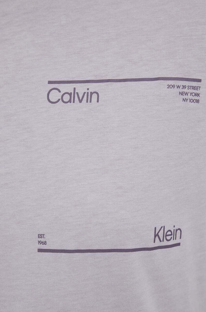 Calvin Klein Bavlněné tričko fialová barva - Pepit.cz