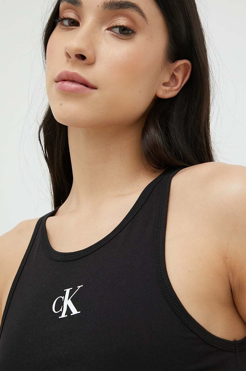 Calvin Klein Bavlněný top černá barva - Pepit.cz