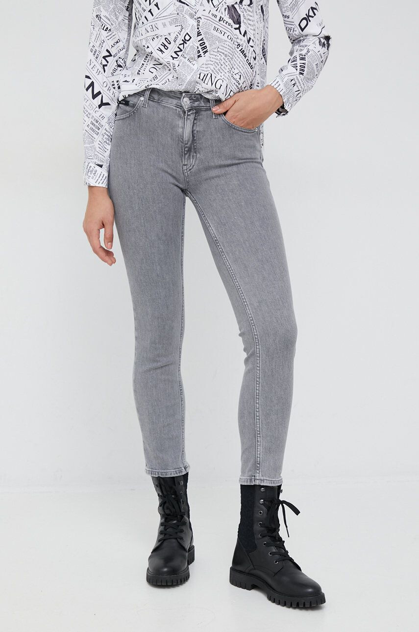 Calvin Klein Džíny Mid Rise Slim dámské medium waist - Pepit.cz