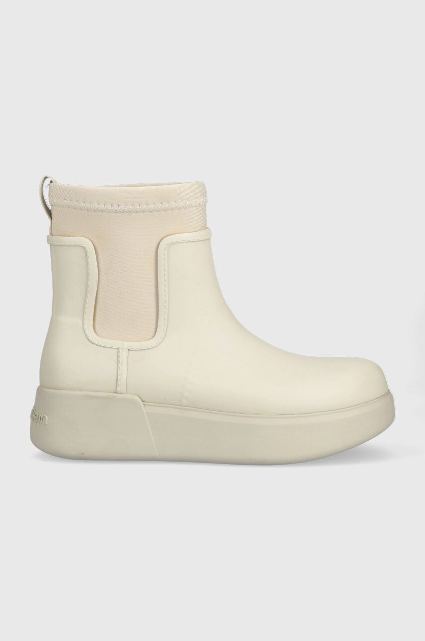 Calvin Klein Holínky Rainboot dámské béžová barva - Pepit.cz