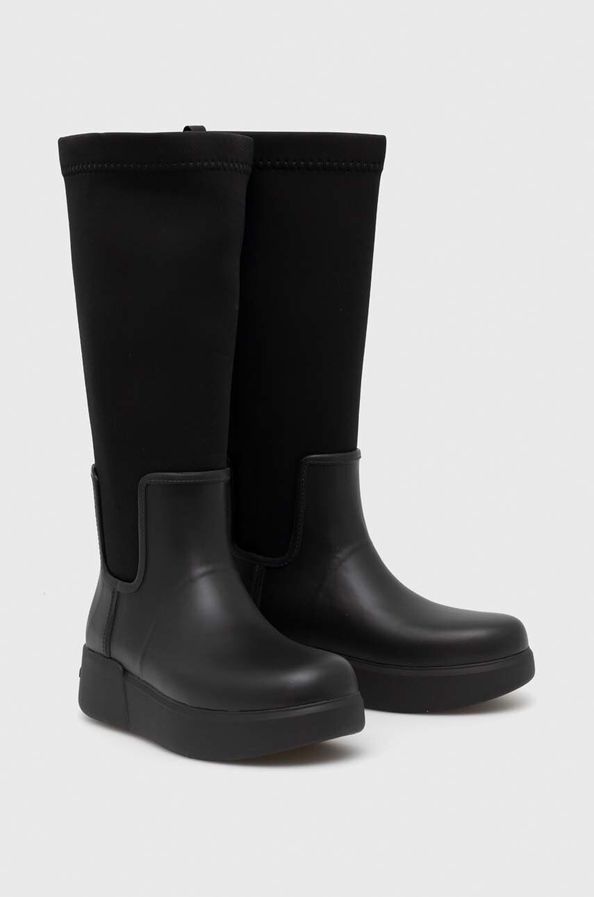 Calvin Klein Holínky Rain Boot Wedge High dámské černá barva - Pepit.cz