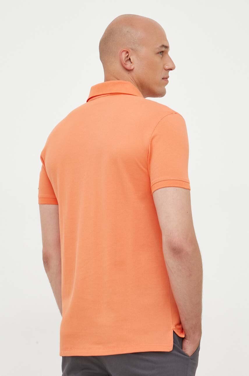 Calvin Klein Jeans Bavlněné polo tričko oranžová barva - Pepit.cz