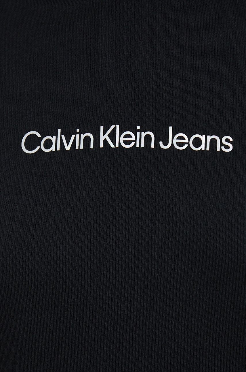 Calvin Klein Jeans Bavlněné šaty černá barva midi oversize - Pepit.cz