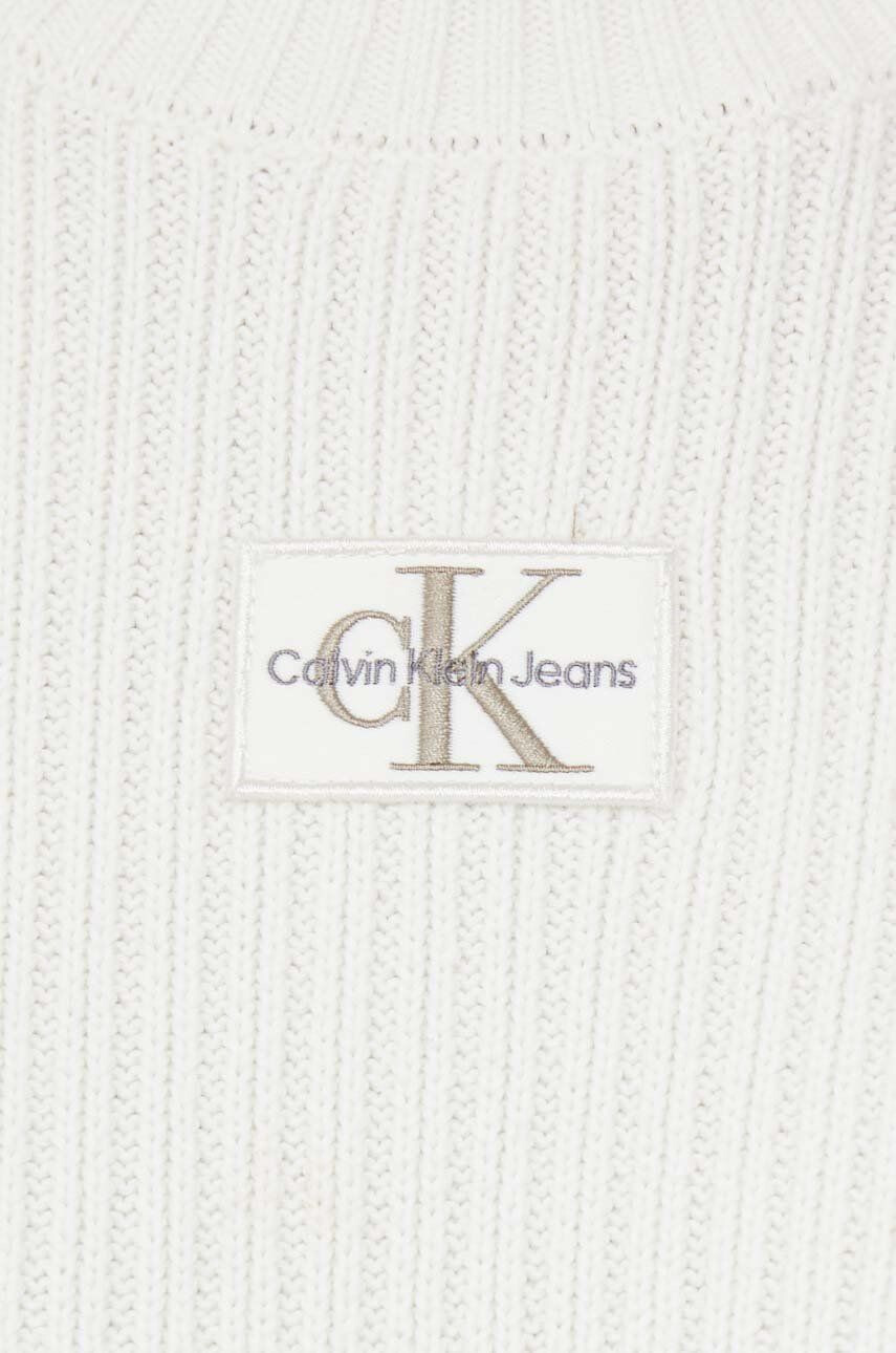 Calvin Klein Jeans Bavlněné šaty béžová barva mini oversize - Pepit.cz