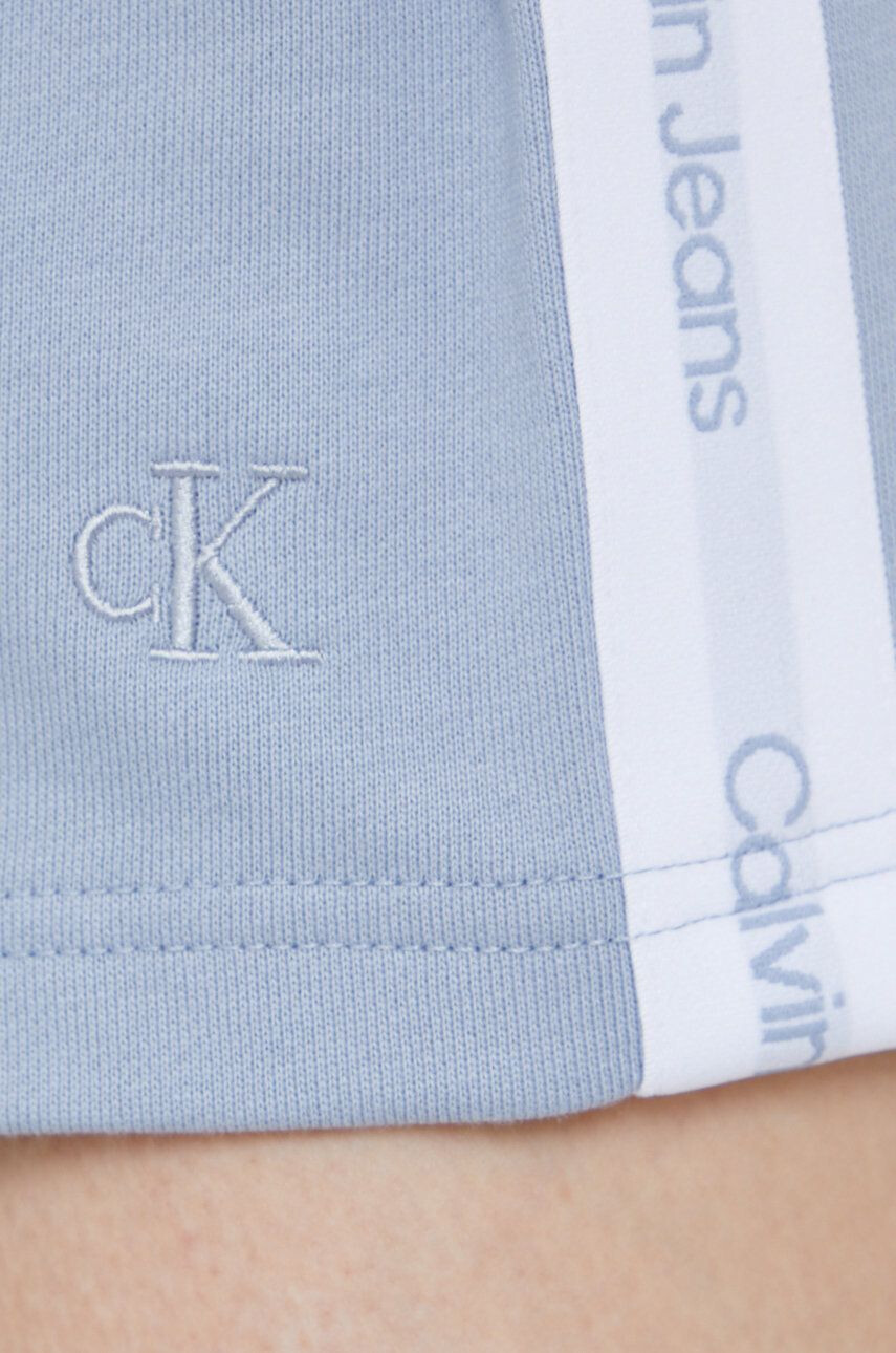 Calvin Klein Jeans Bavlněné šortky dámské s aplikací high waist - Pepit.cz