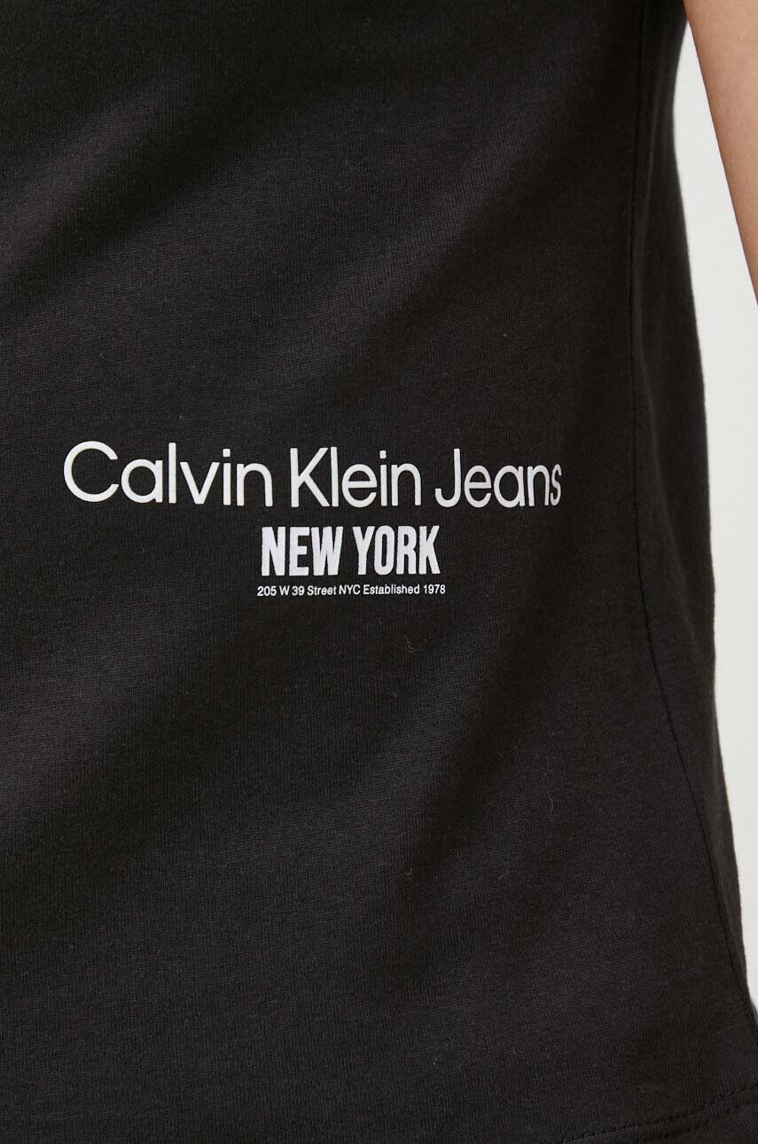 Calvin Klein Jeans Bavlněné tričko bílá barva s potiskem - Pepit.cz