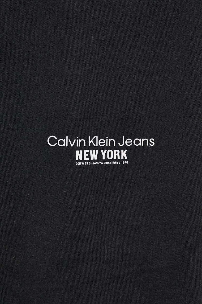 Calvin Klein Jeans Bavlněné tričko hnědá barva s potiskem - Pepit.cz