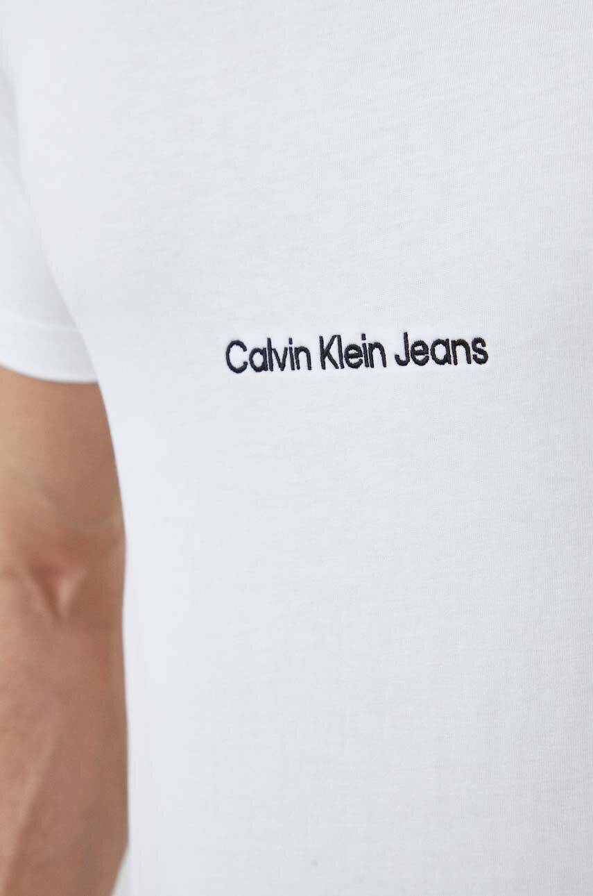 Calvin Klein Jeans Bavlněné tričko černá barva s potiskem - Pepit.cz