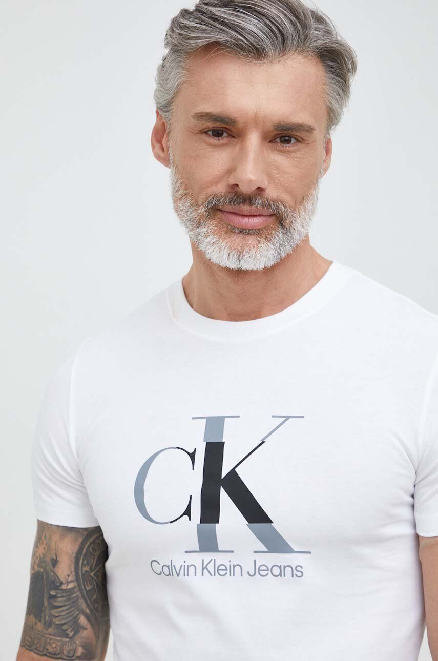 Calvin Klein Jeans Košile černá barva relaxed s klasickým límcem - Pepit.cz