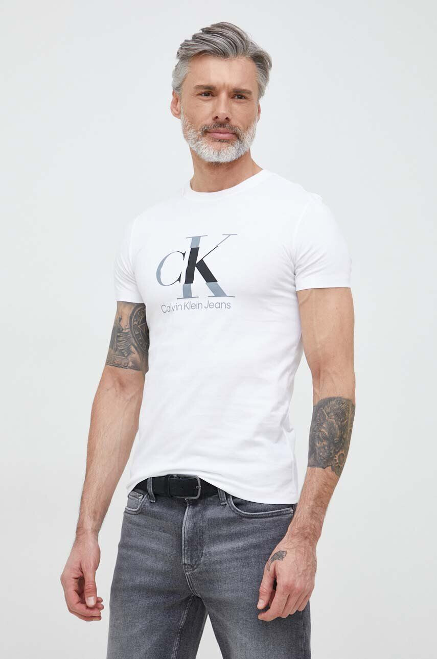 Calvin Klein Jeans Košile černá barva relaxed s klasickým límcem - Pepit.cz