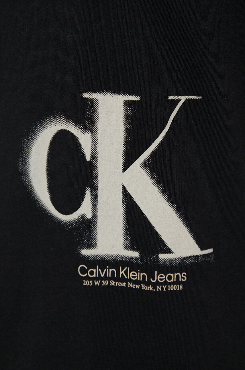 Calvin Klein Jeans Bavlněné tričko černá barva regular s klasickým límcem - Pepit.cz