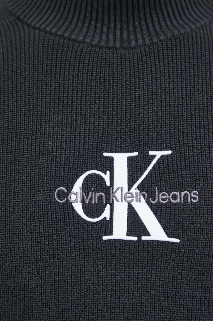 Calvin Klein Jeans Bavlněný svetr pánský černá barva lehký - Pepit.cz