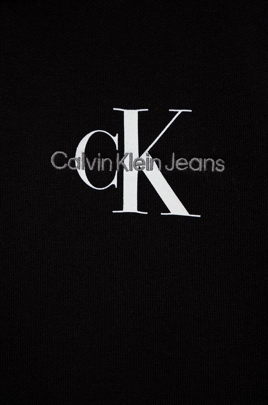 Calvin Klein Jeans Dětská bavlněná mikina černá barva s potiskem - Pepit.cz