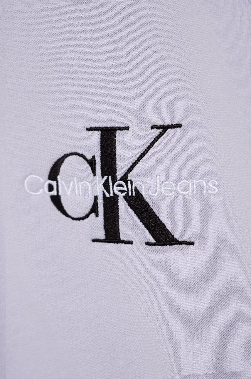 Calvin Klein Jeans Dětská bavlněná mikina fialová barva s aplikací - Pepit.cz