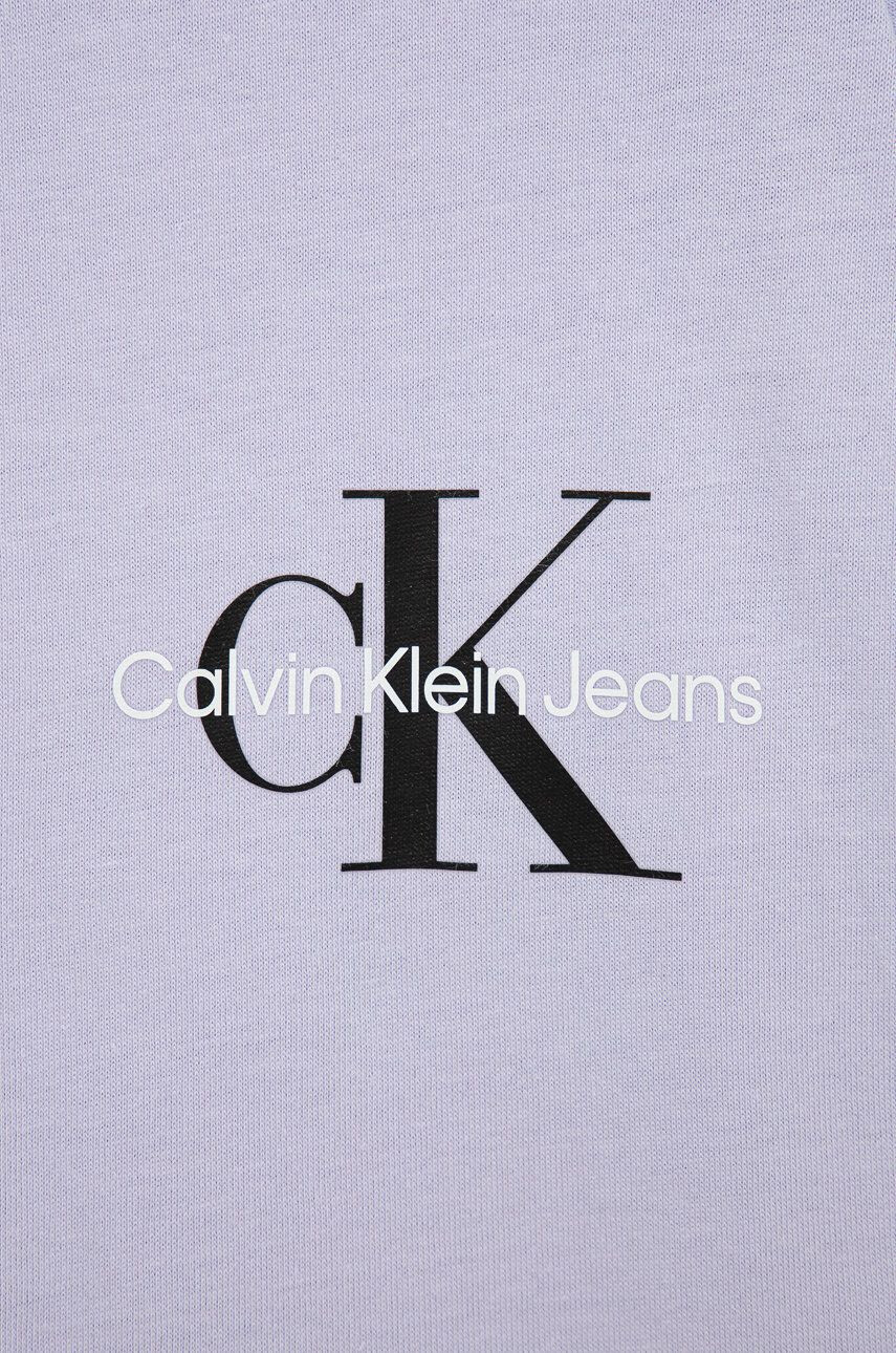 Calvin Klein Jeans Dětské bavlněné tričko fialová barva - Pepit.cz