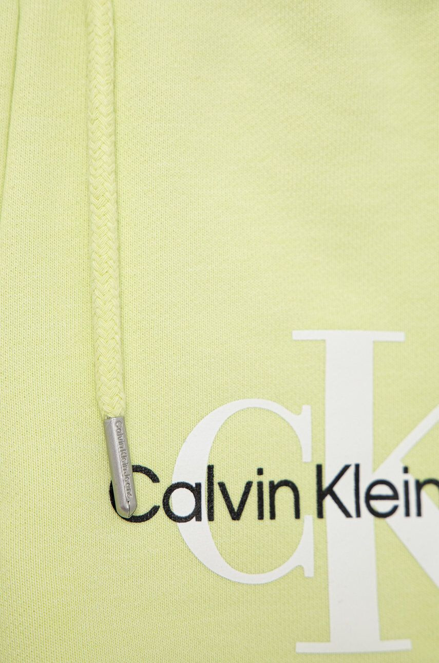 Calvin Klein Jeans Dětské kraťasy zelená barva s potiskem - Pepit.cz