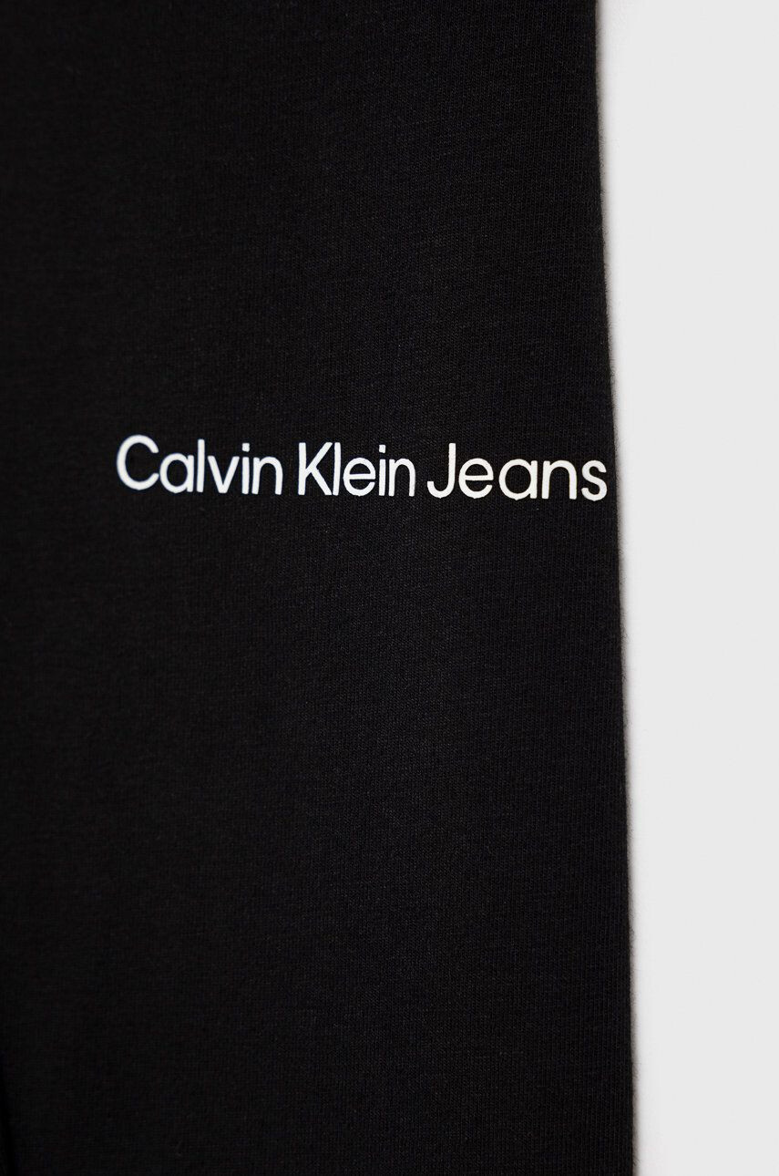 Calvin Klein Jeans Dětské legíny černá barva s potiskem - Pepit.cz