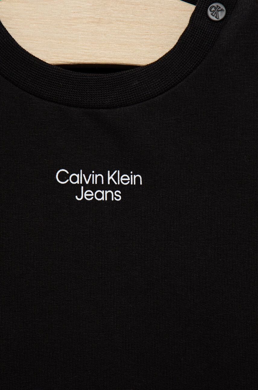 Calvin Klein Jeans Dětská mikina černá barva hladká - Pepit.cz