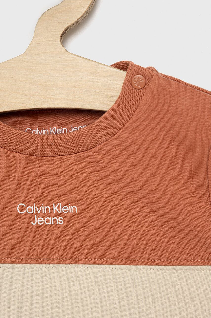 Calvin Klein Jeans Dětská tepláková souprava béžová barva - Pepit.cz