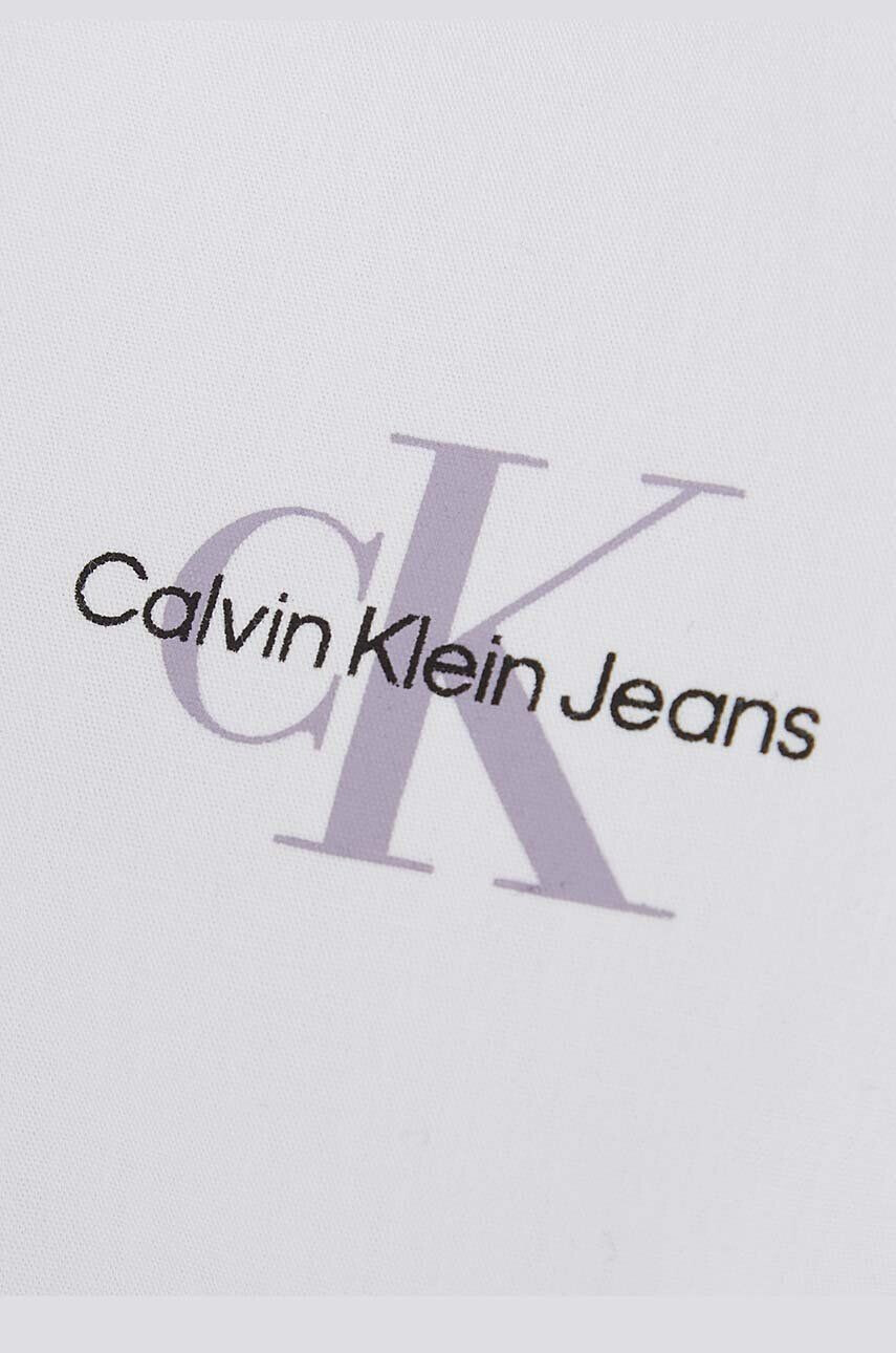 Calvin Klein Jeans Dětská bavlněná košile bílá barva - Pepit.cz