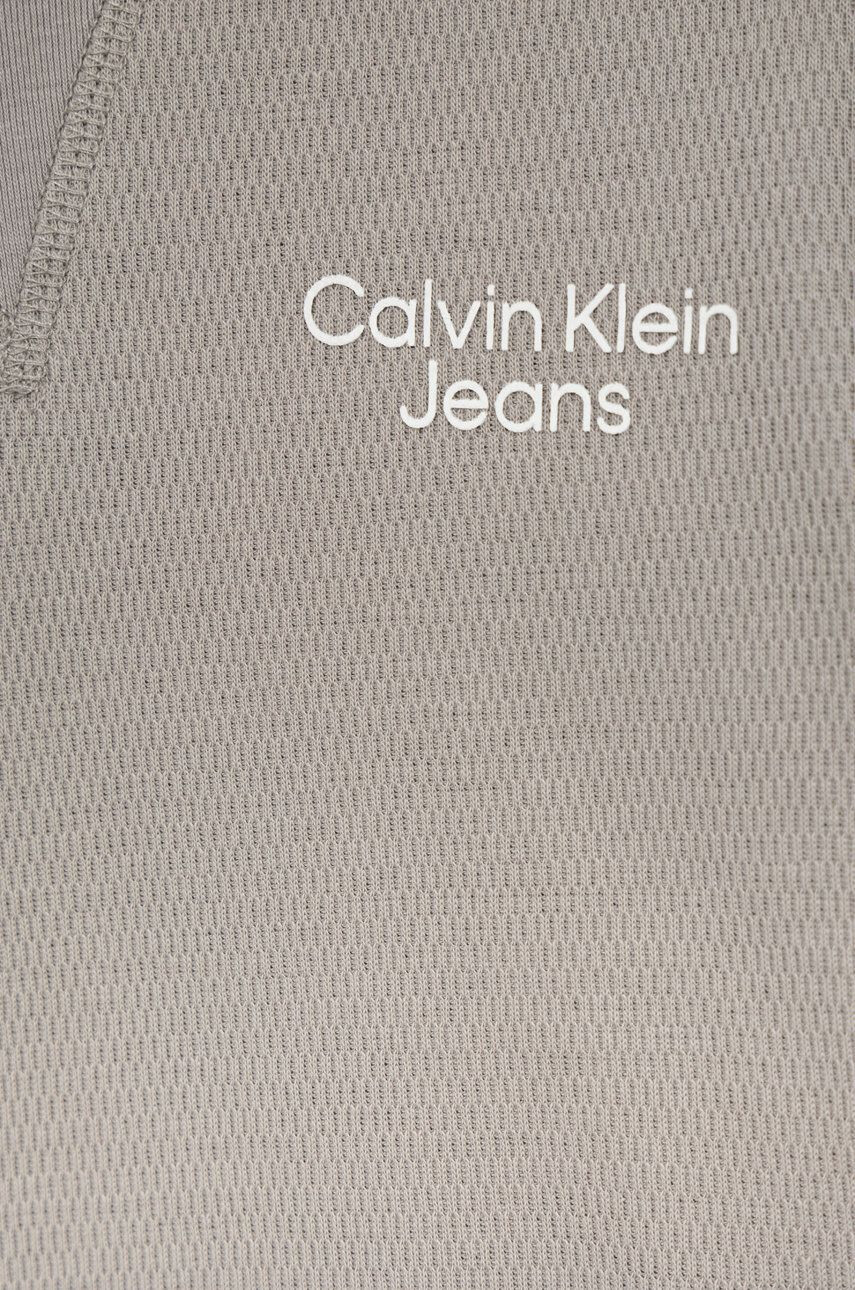 Calvin Klein Jeans Dětská bavlněná košile s dlouhým rukávem šedá barva - Pepit.cz