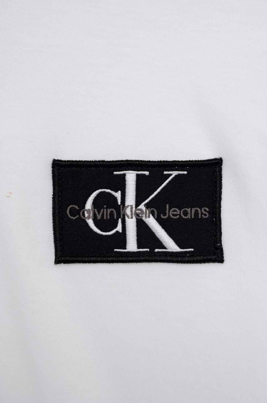 Calvin Klein Jeans Dětská bavlněná košile s dlouhým rukávem bílá barva - Pepit.cz