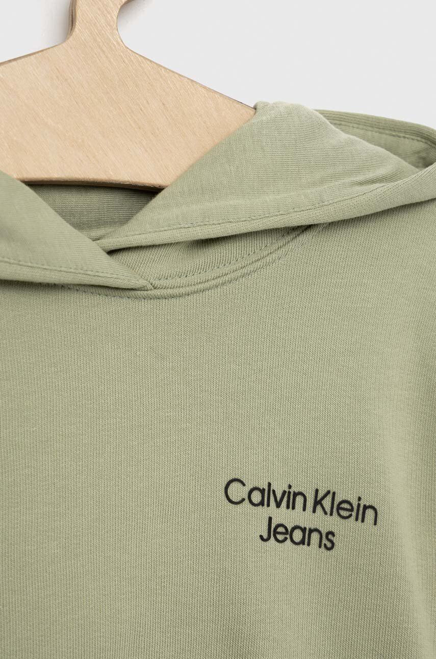 Calvin Klein Jeans Dětská mikina bílá barva s potiskem - Pepit.cz