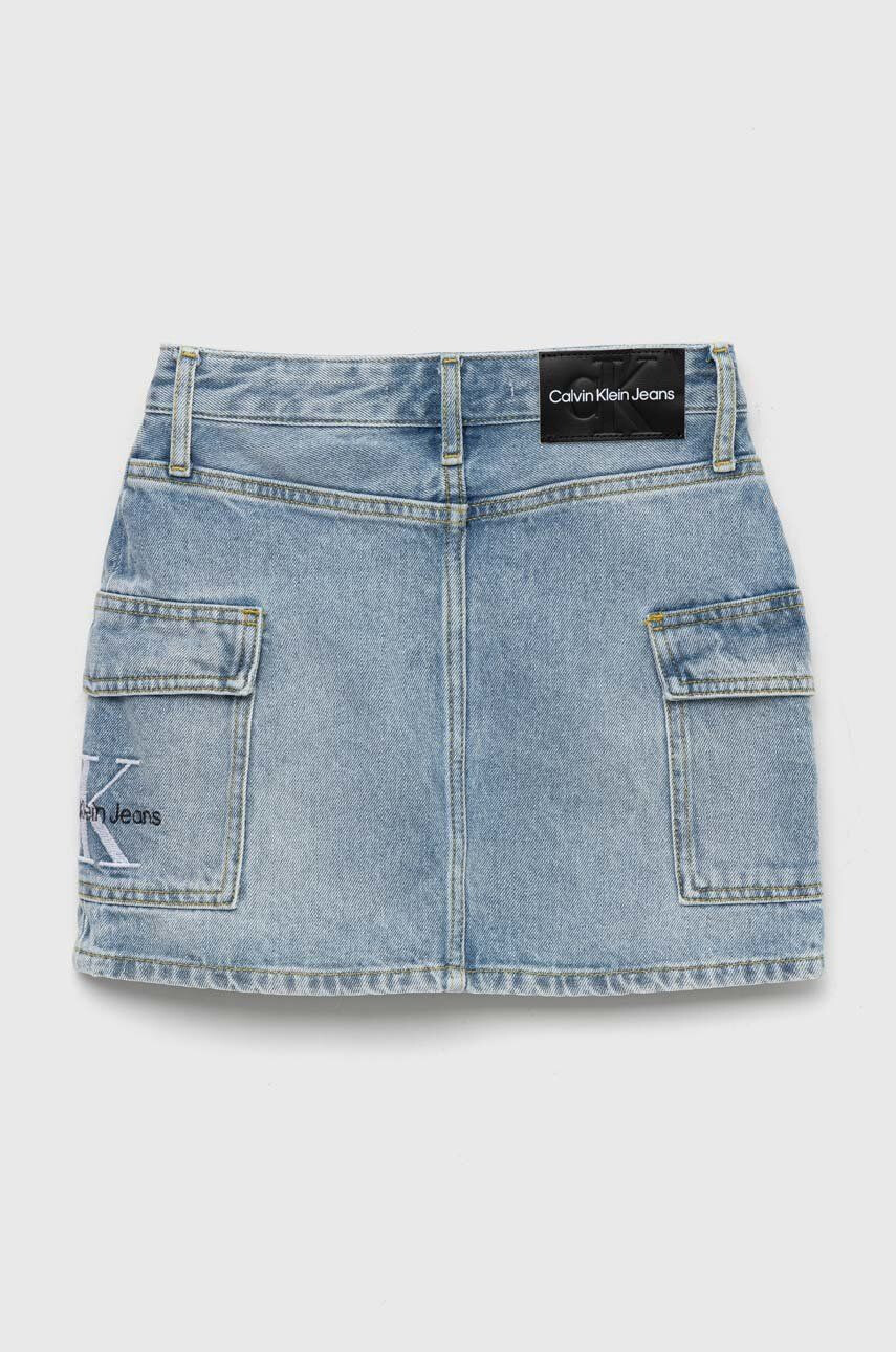 Calvin Klein Jeans Dětská riflová sukně mini - Pepit.cz