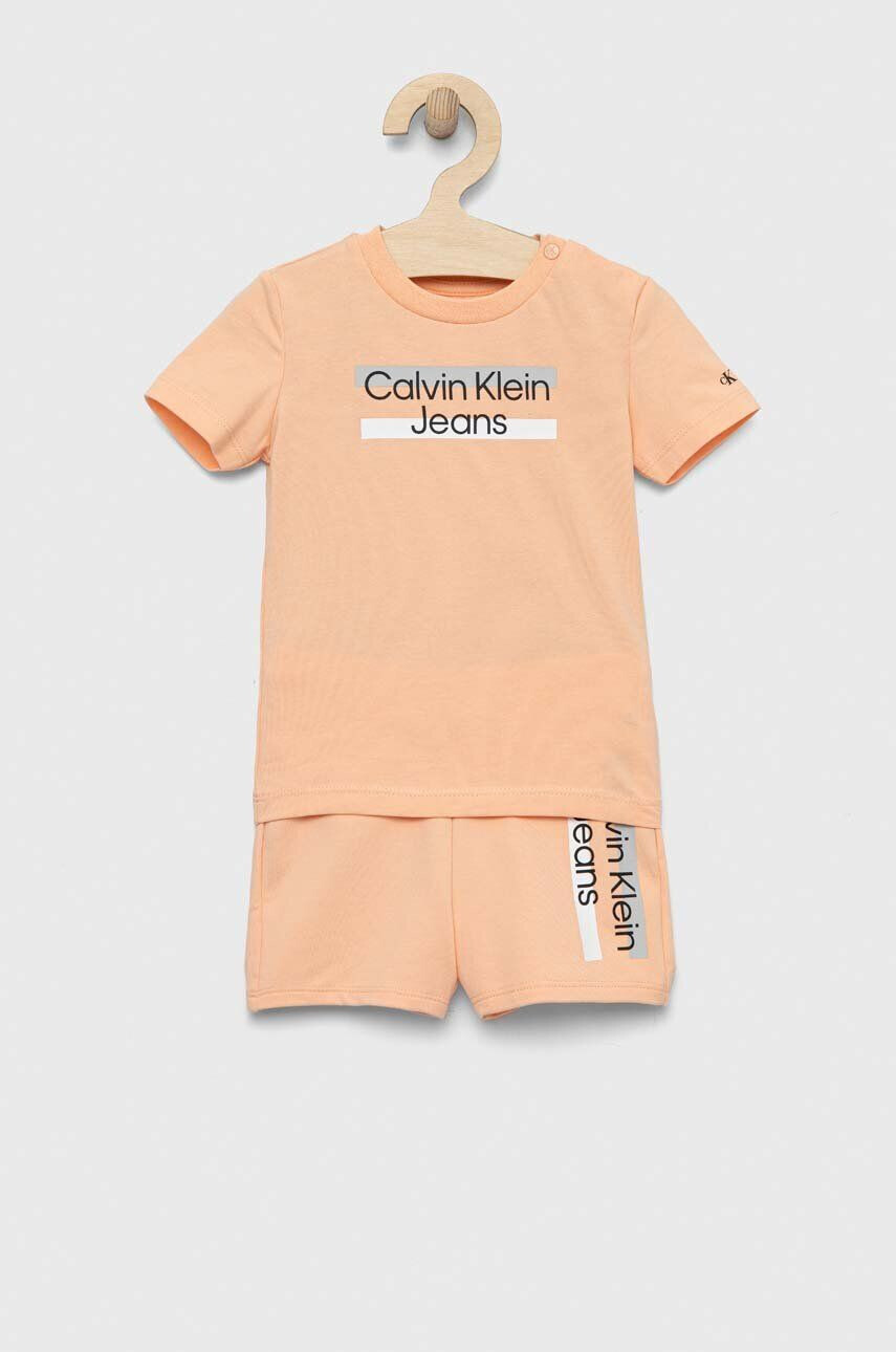 Calvin Klein Jeans Dětská souprava oranžová barva - Pepit.cz