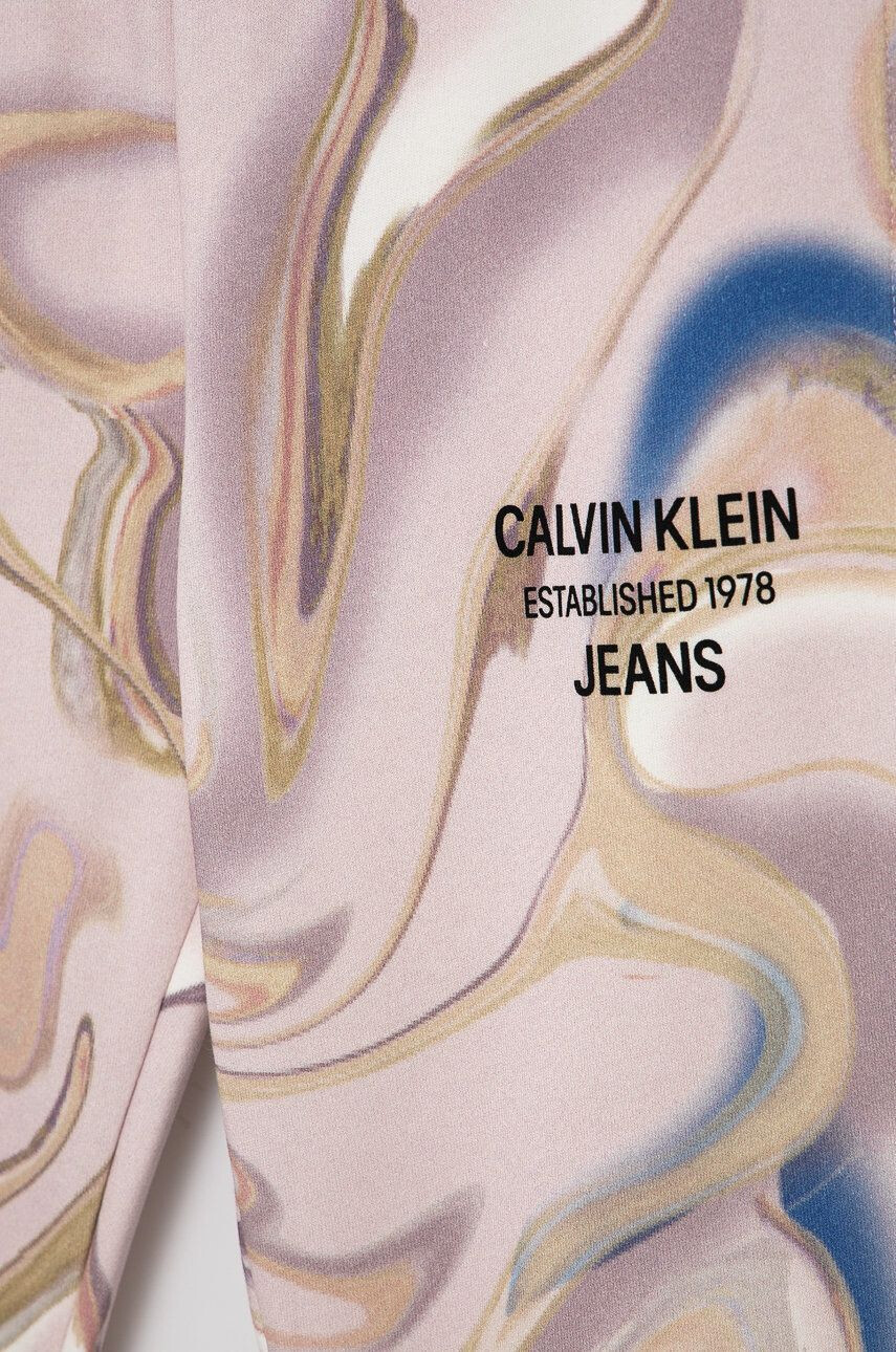 Calvin Klein Jeans Dětské bavlněné kalhoty růžová barva vzorované - Pepit.cz