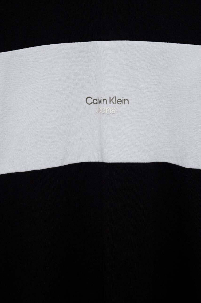 Calvin Klein Jeans Dětské bavlněné tričko černá barva - Pepit.cz